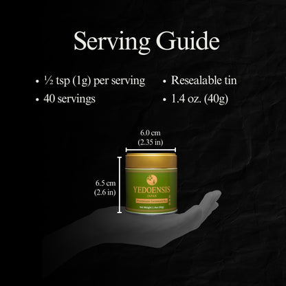 YEDOENSIS Genmaicha Powder - Organic Japanese Green Tea with Roasted Brown Rice Powder (40g)