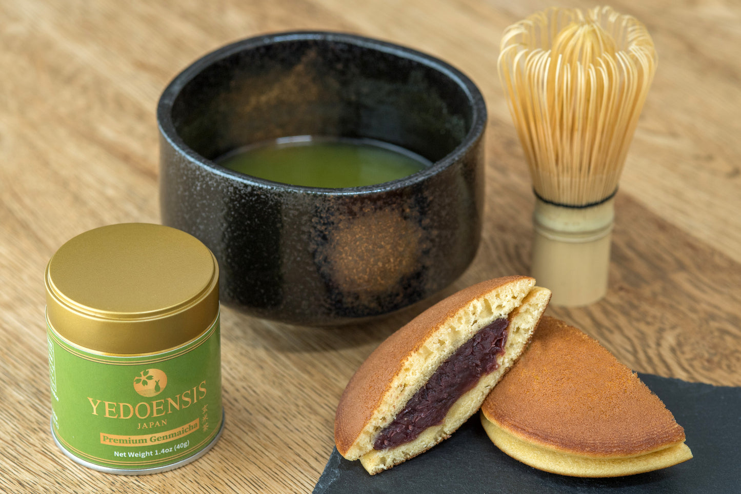 YEDOENSIS Genmaicha Powder - Organic Japanese Green Tea with Roasted Brown Rice Powder (40g)