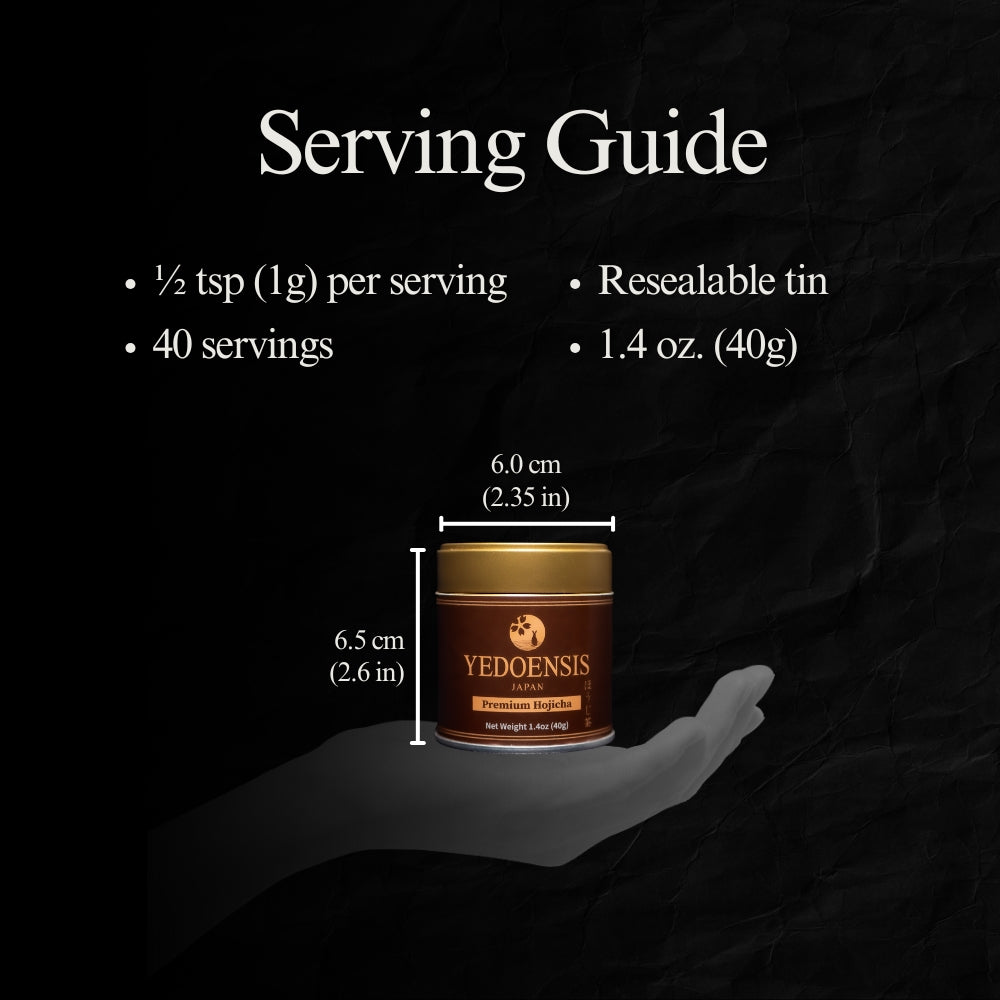 YEDOENSIS Hojicha Powder - Organic Japanese Roasted Green Tea Stem Powder (40g)