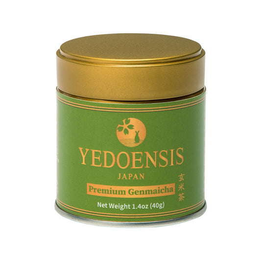 YEDOENSIS Premium Genmaicha - Authentic Japanese Green Tea with Roasted Brown Rice Genmaicha Powder (40g)