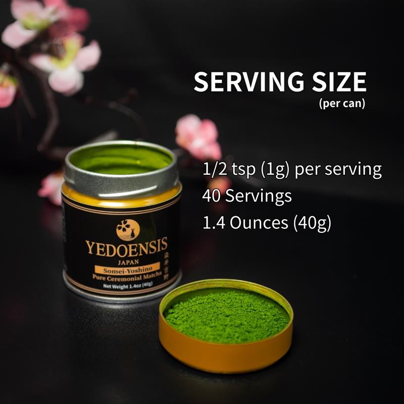 YEDOENSIS Pure Ceremonial Matcha "Somei-Yoshino" - Authentic Japanese Green Tea Ceremonial Matcha Powder (40g)