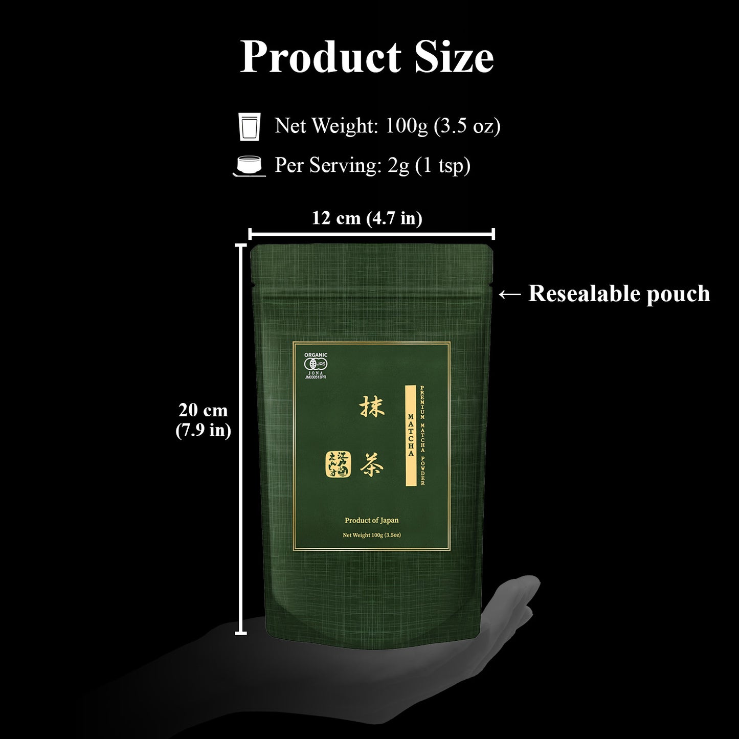 YEDOENSIS Matcha - Organic Japanese Green Tea Premium Matcha Powder (100g)