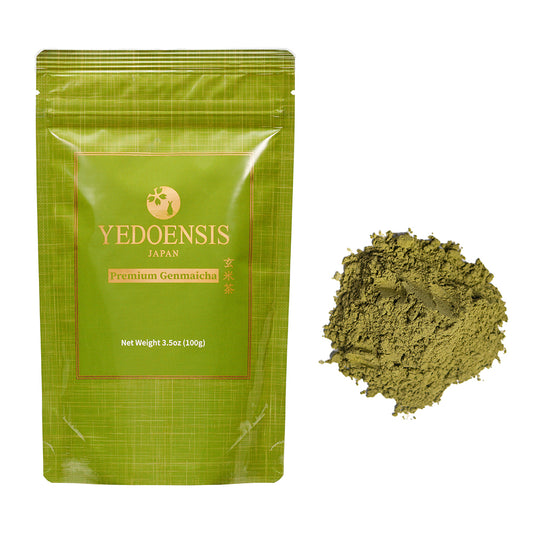 YEDOENSIS Premium Genmaicha - Authentic Japanese Green Tea & Roasted Brown Rice Genmaicha Powder (100g)