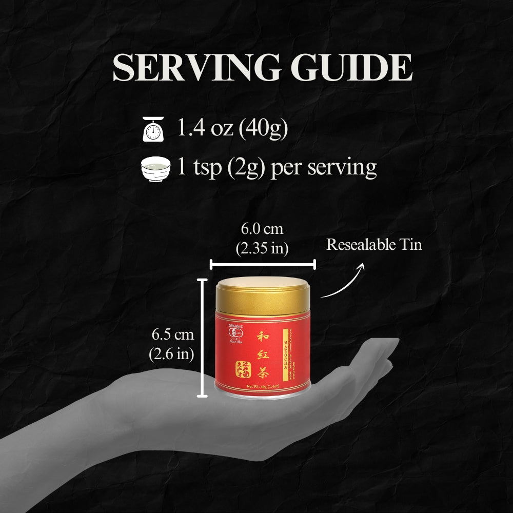 YEDOENSIS Wakocha Powder - Organic Japanese Black Tea Powder (40g)